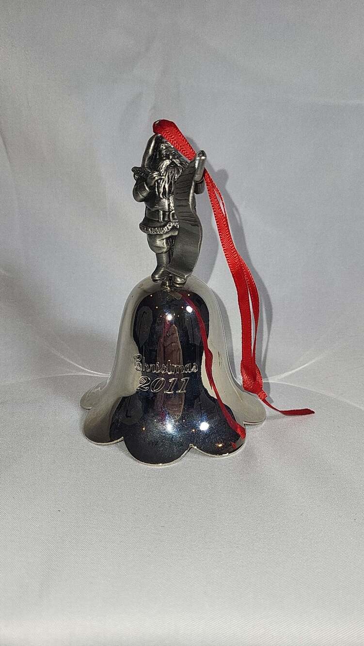 Wallace 2011 Christmas Silverplate Annual Santa Claus Bell Ornament